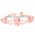 Fashion hot sale pink opal bracelet lovely cat shape opal bracelet